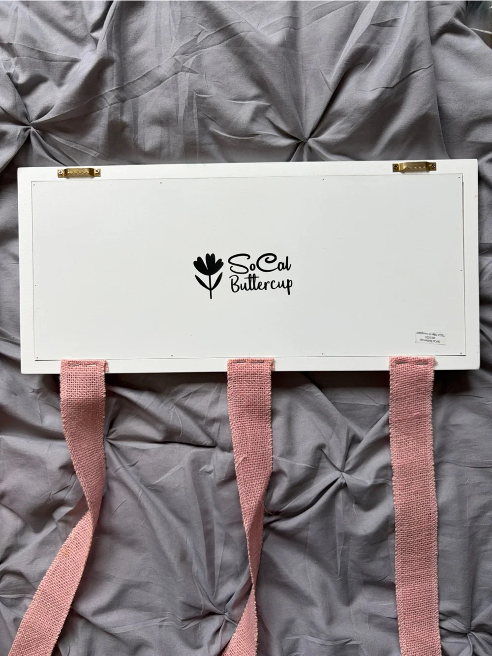 Decorative Wall Sign with Pink Ribbon Hangers - She Leaves a Little Sparkle